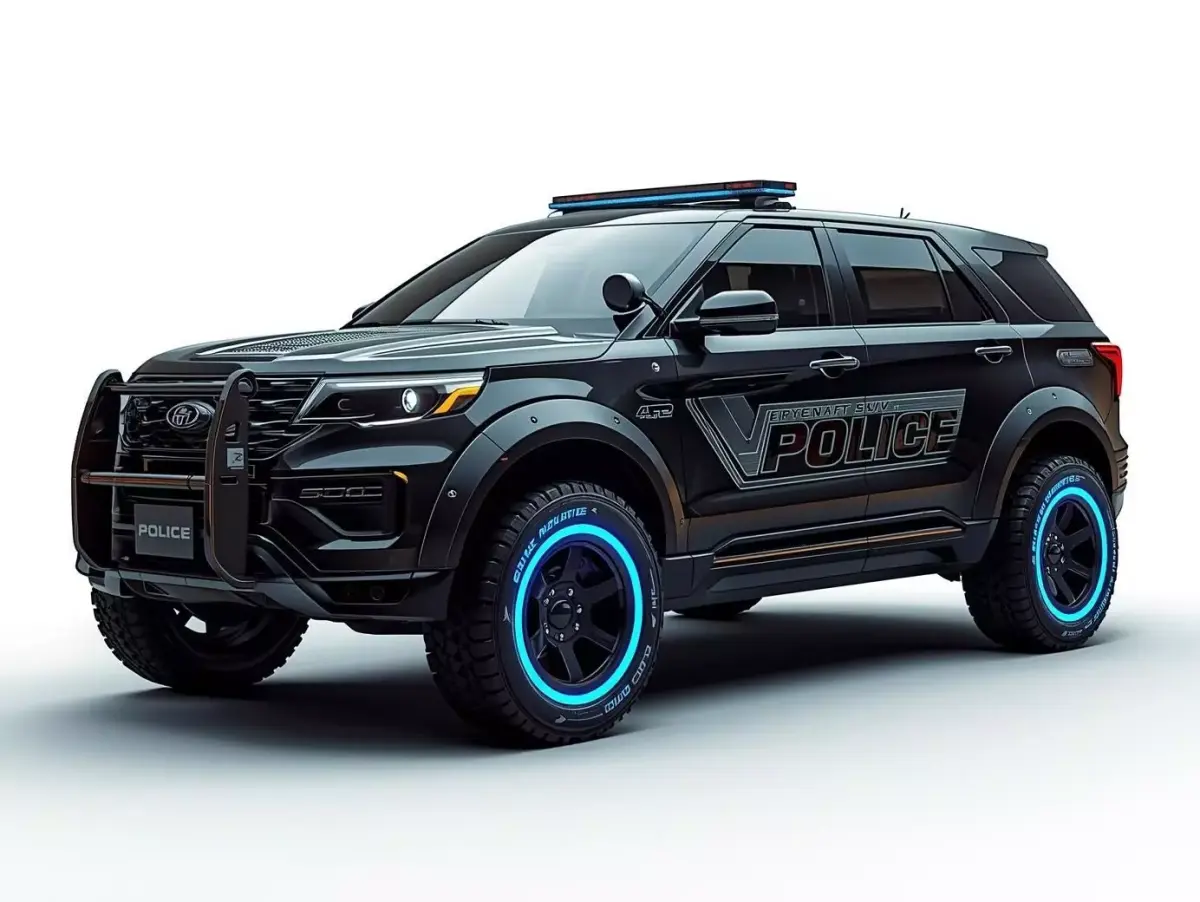Futuristic Armored Police Interceptor SUV 3D Model Low-poly 3D model