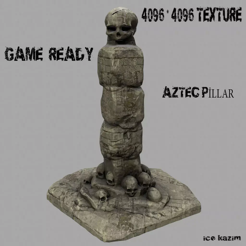 skull pillar  1 3D model