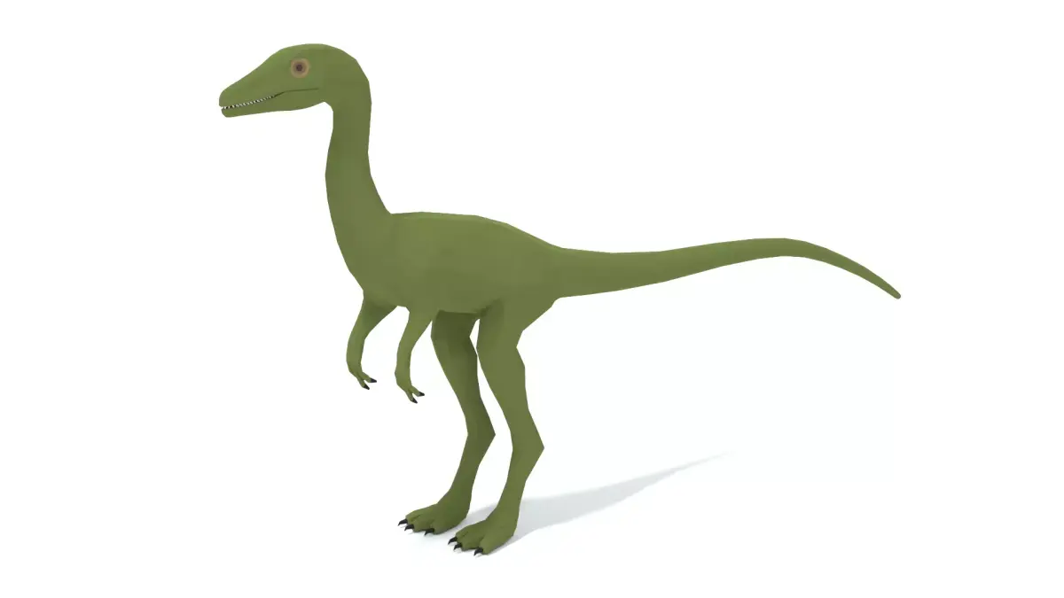 Low Poly Cartoon Compsognathus Dinosaur Low-poly 3D model