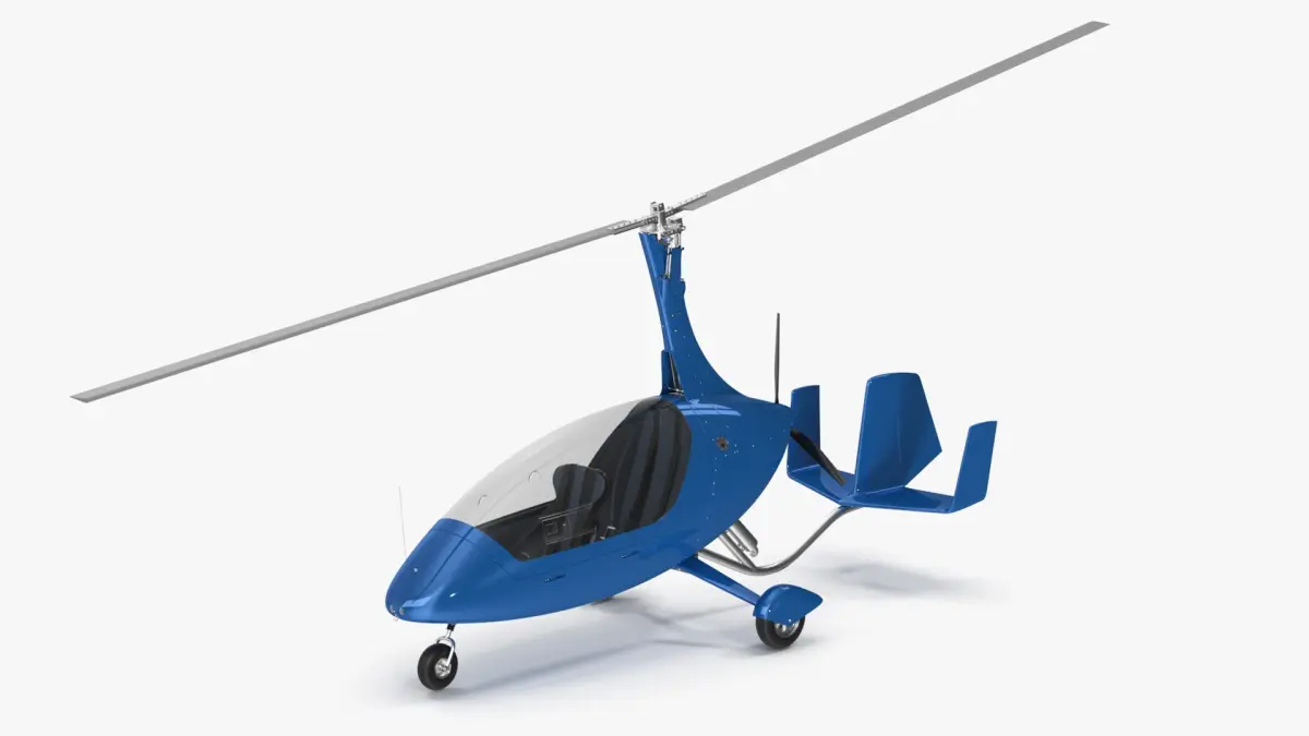 Rotorcraft Autogyro Blue 3D model