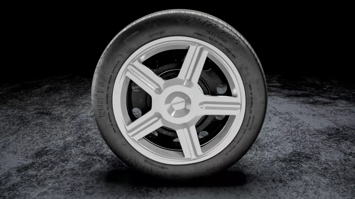 Steel car wheel 3D model