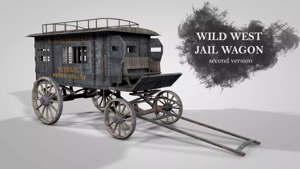 Wild West Jail Wagon V2 3D model