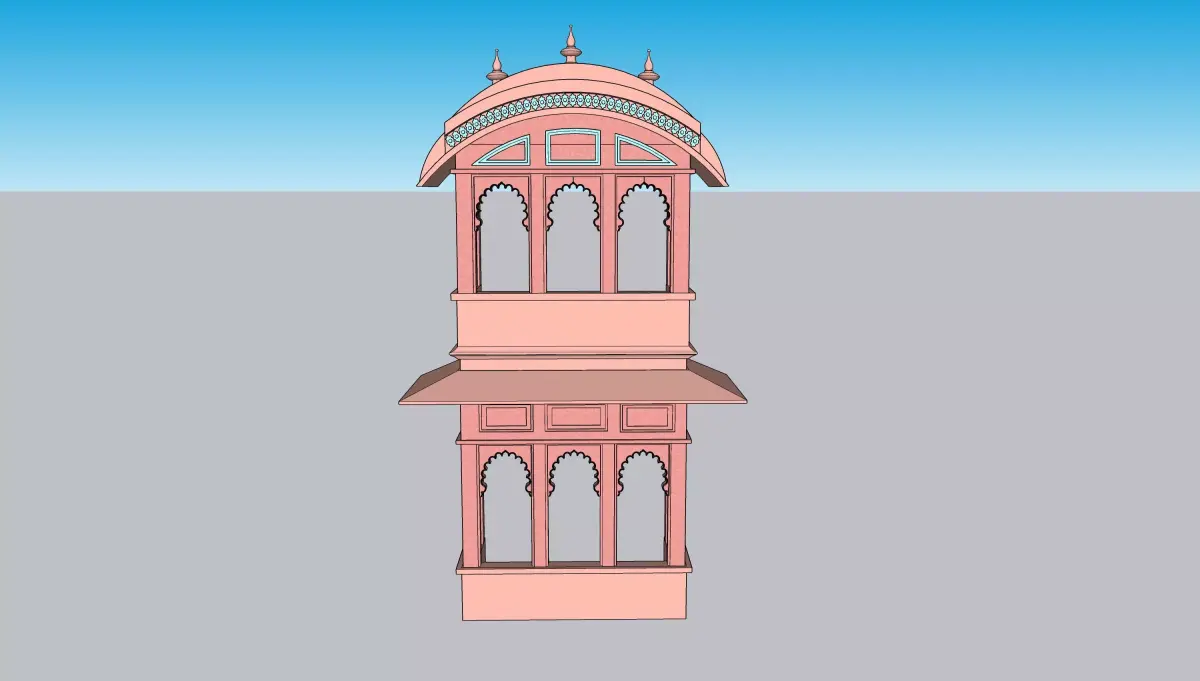 indian jodhpuri stone chatri 3D model
