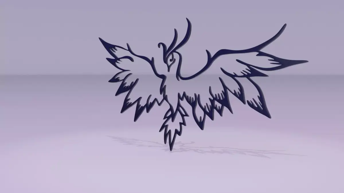 Phoenix - Immortal bird 04 Low-poly 3D model