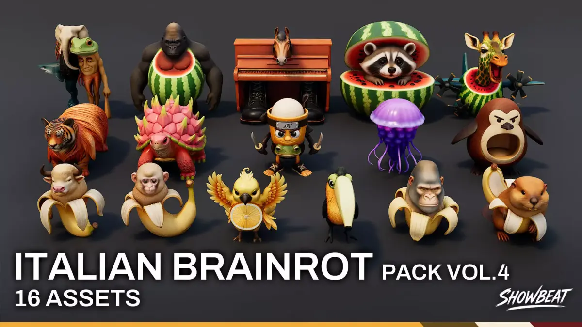 Italian Brainrot Pack VOL4 Low-poly 3D model