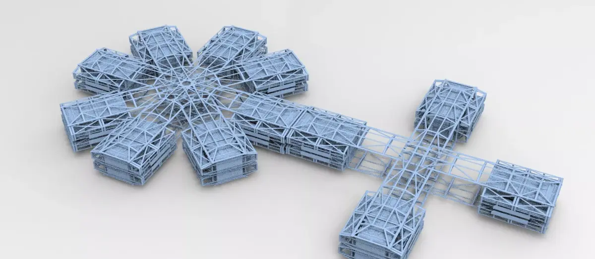Ancient Mars dig grids 3D model