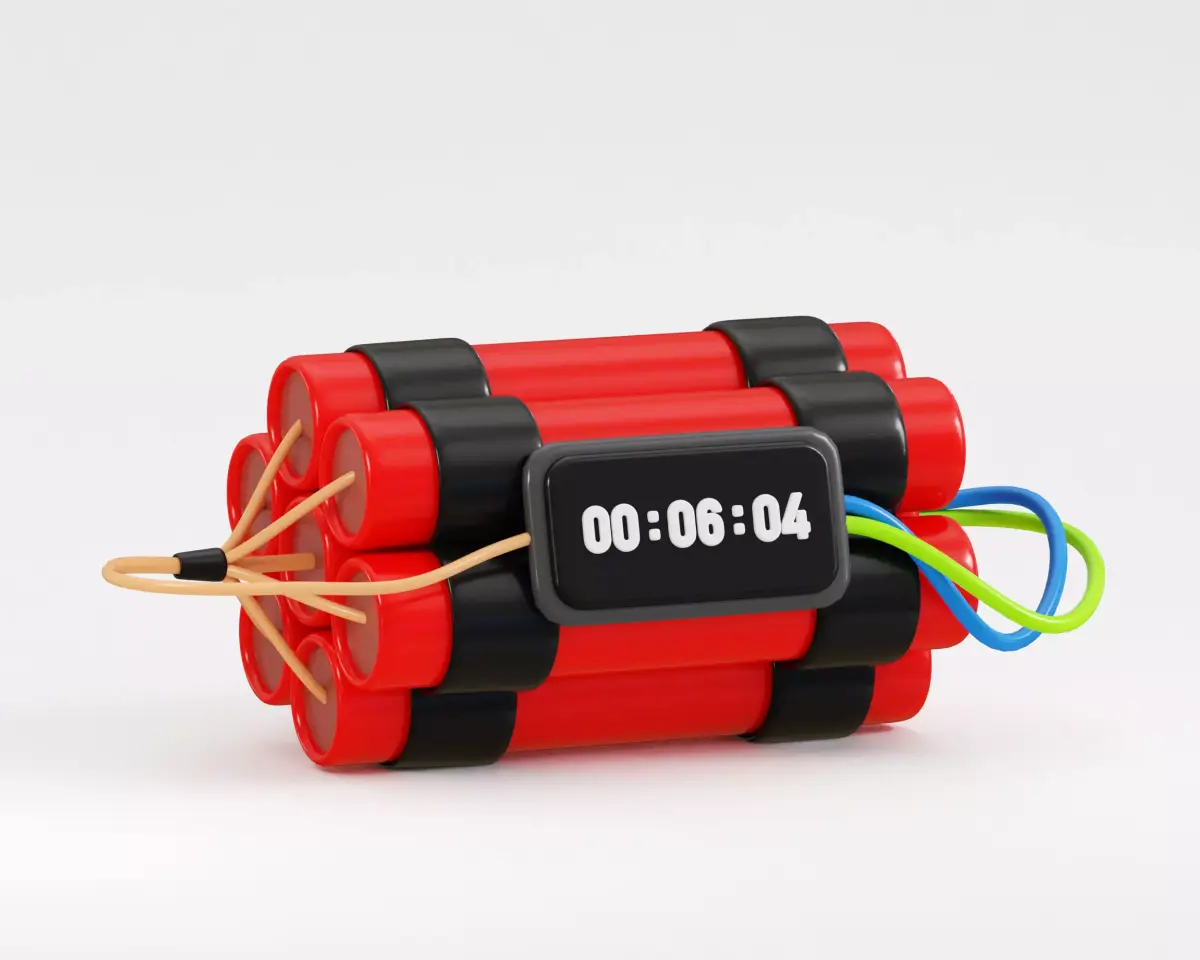 Cartoon Digital Time Bomb Dynamite Low-poly 3D model