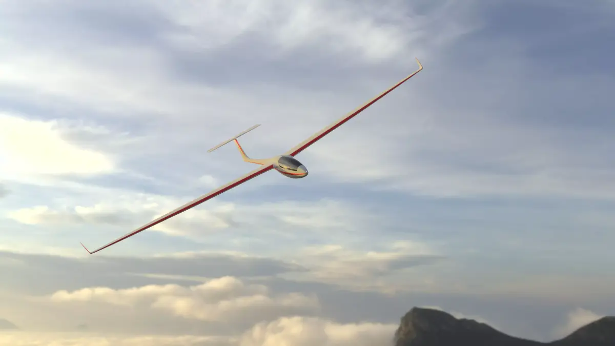 Glider in night sky 3D model
