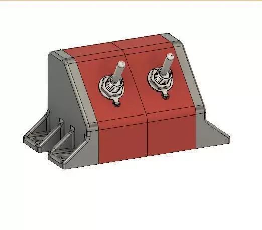 Toggle Switch Brackets 45 Degree 1-4 holes for switches 3D print model