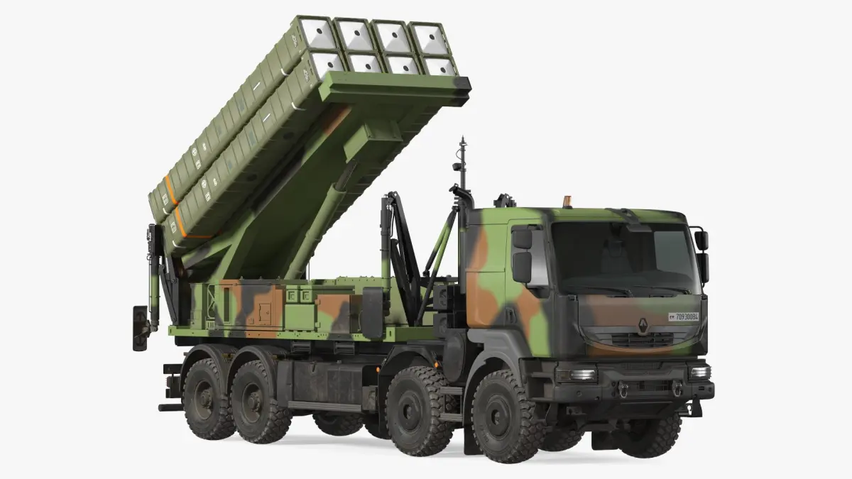 SAMP-T Medium Range Air Defense Missile System Rigged 3D model