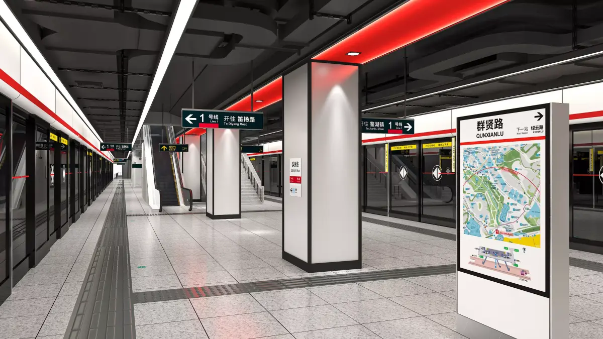 Design of Platform Space in Subway Stations 3D model