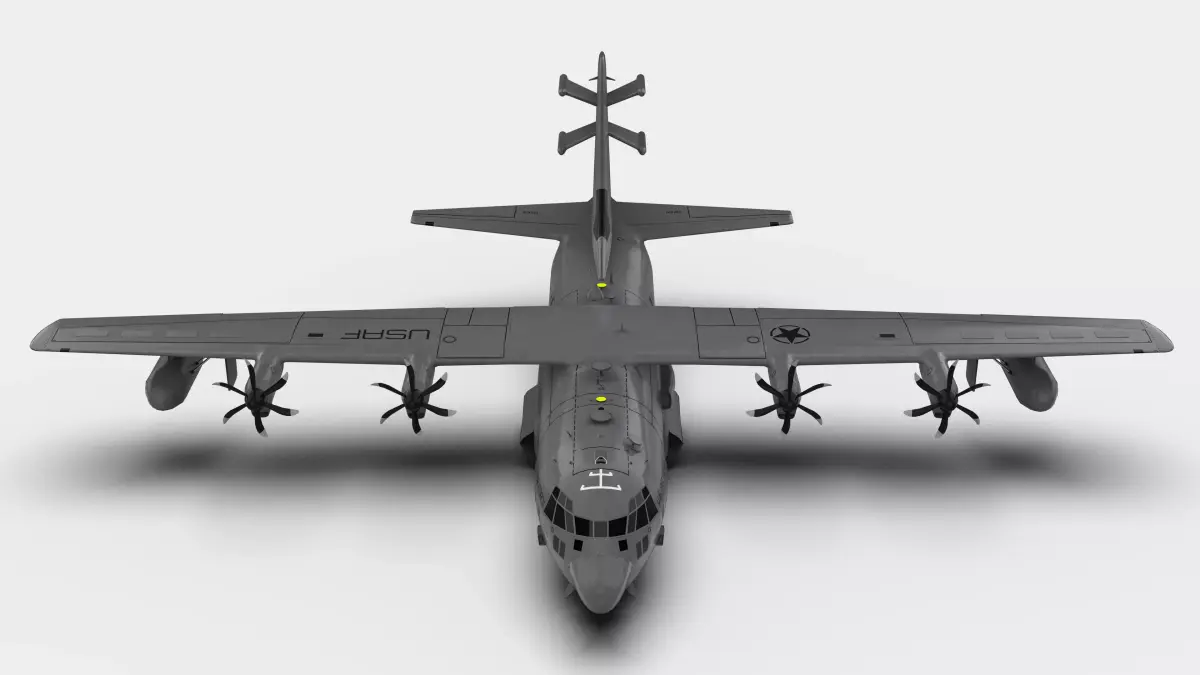 Lockheed Martin EC-130J  - COMMANDO PSYOPS Aircraft - Low-poly 3D model