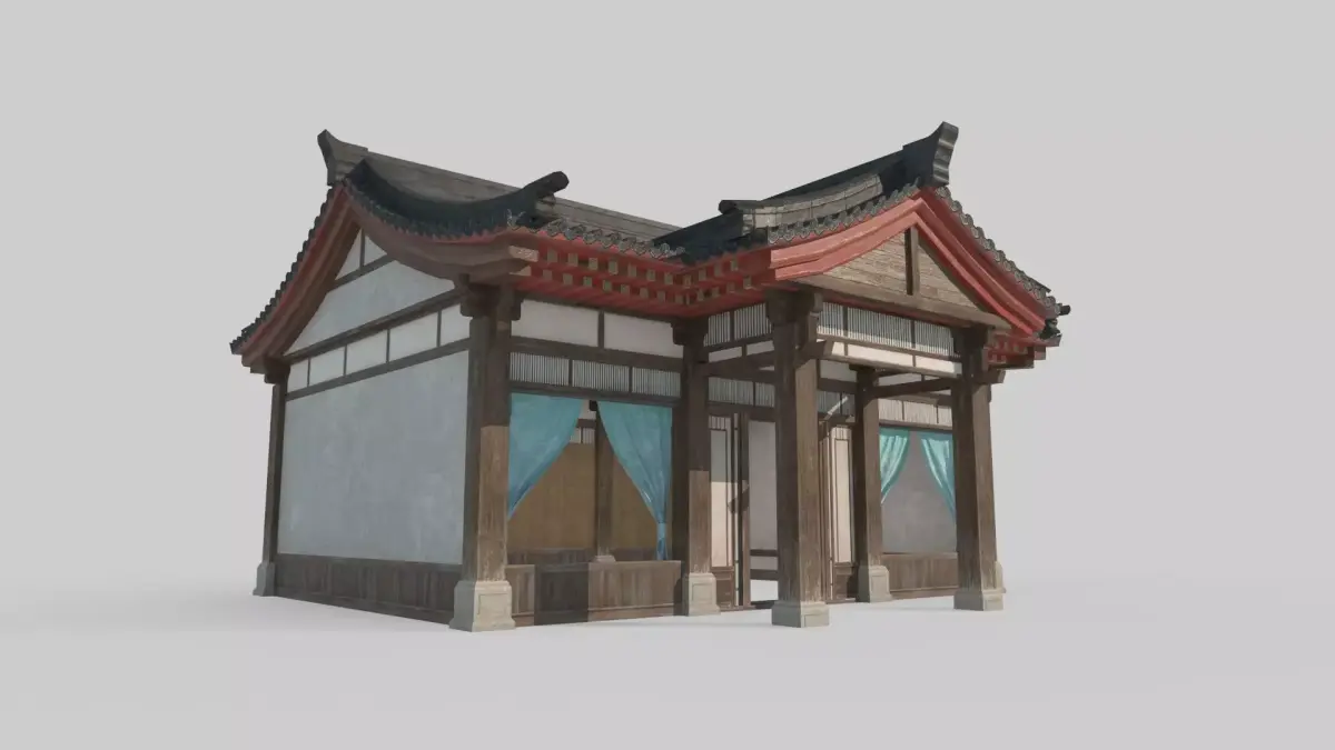 Asian Ancient Architecture Pharmacy 3D model