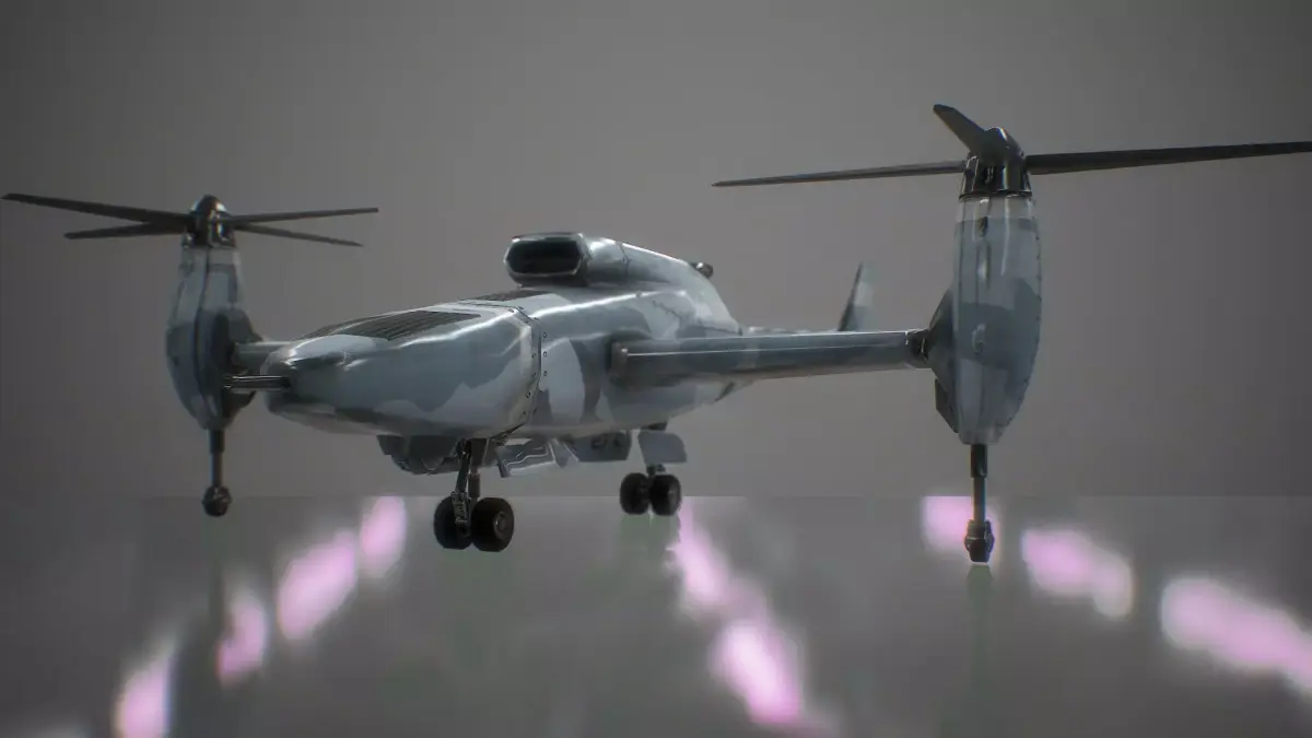 Bell TR 911 X - Eagle Eye - TILT ROTOR UAV - Low-poly 3D model
