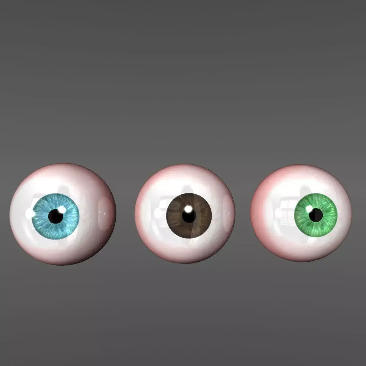Eye green blue hazel Low-poly 3D model