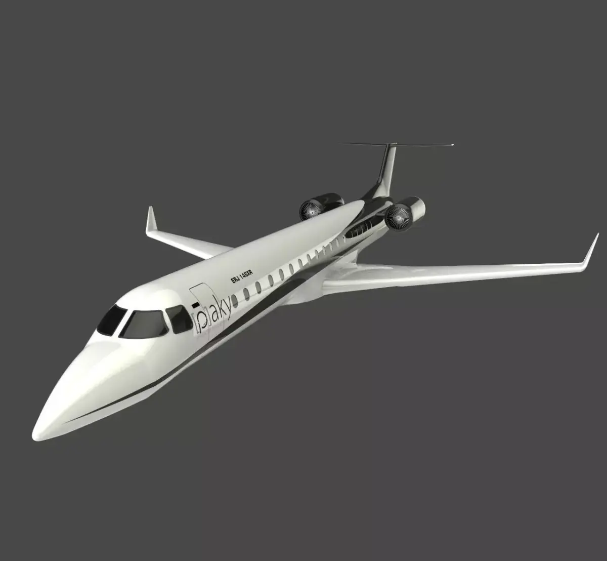 Private JET ERJ 145-XR 3D model