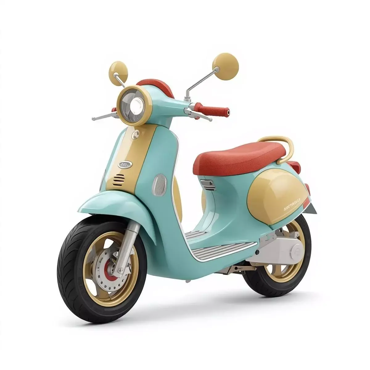 Futuristic Retro-Style Mini Scooter 3D Model Low-poly 3D model