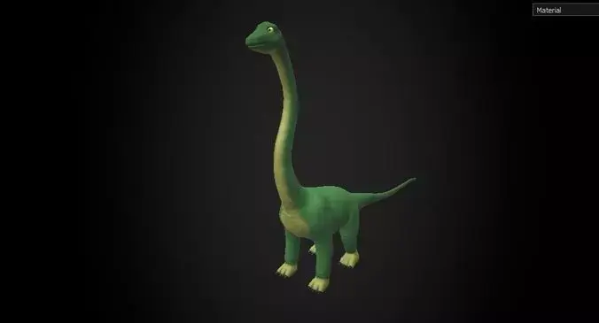 Cartoon Diplodocus Dinosaur Low-poly 3D model