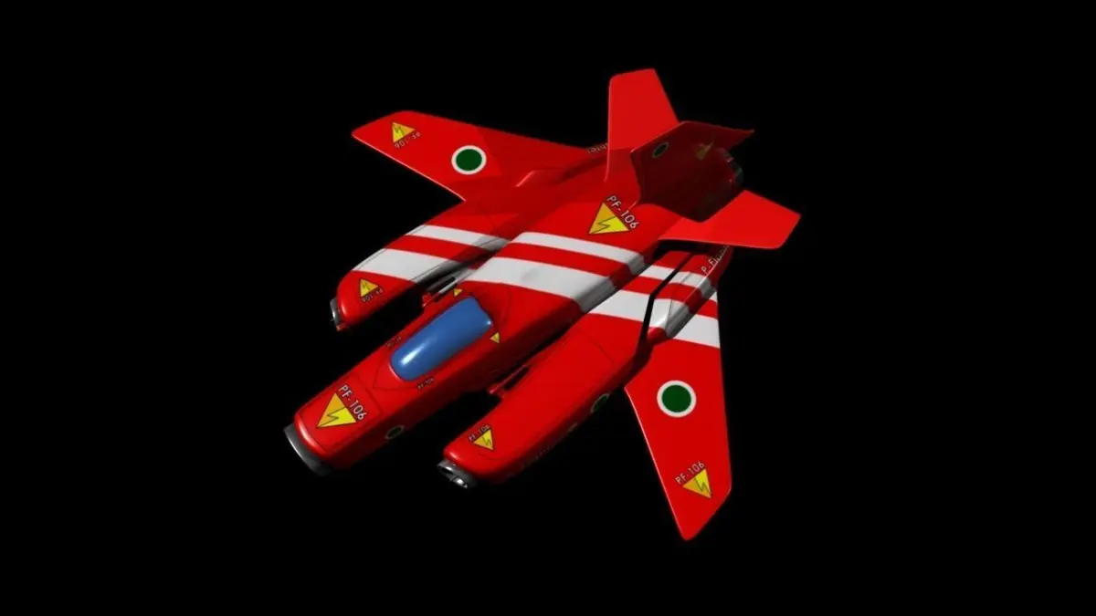 Red Fighter Low-poly 3D model