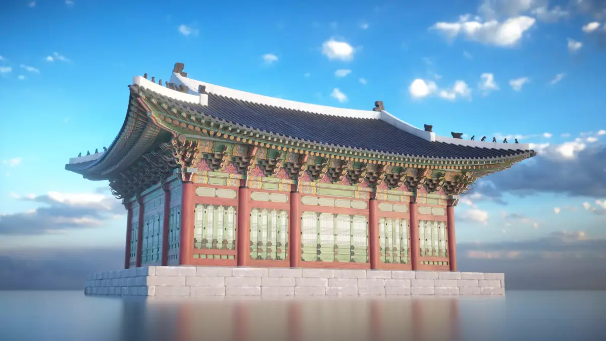 Korea Gyeongbokgung Sajeongjeon Hall - Joseon Palace 3D model