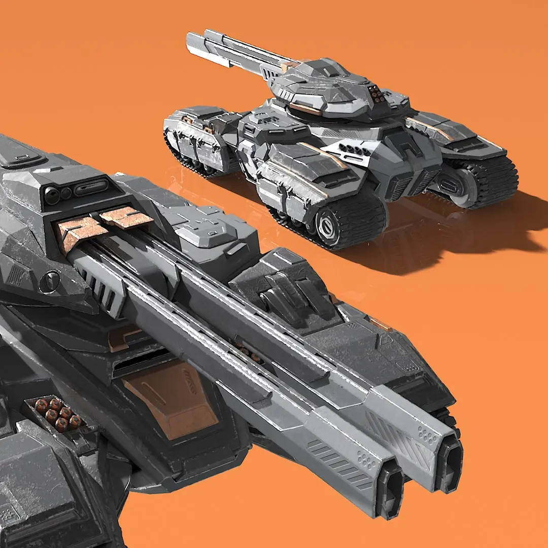Futuristic Armored Tank Vehicle  purchase 3D model