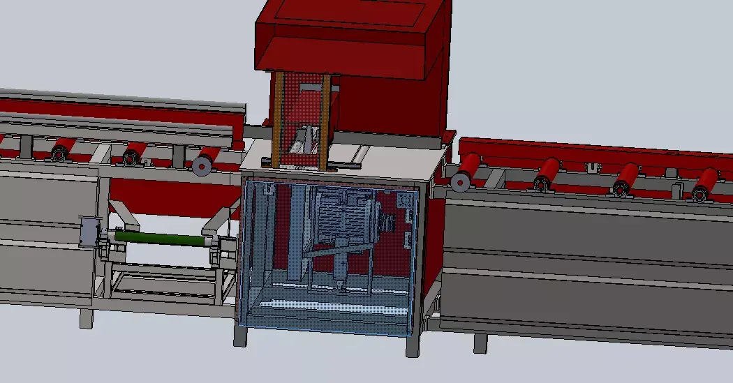 Servo type wood sizing machine 3D model