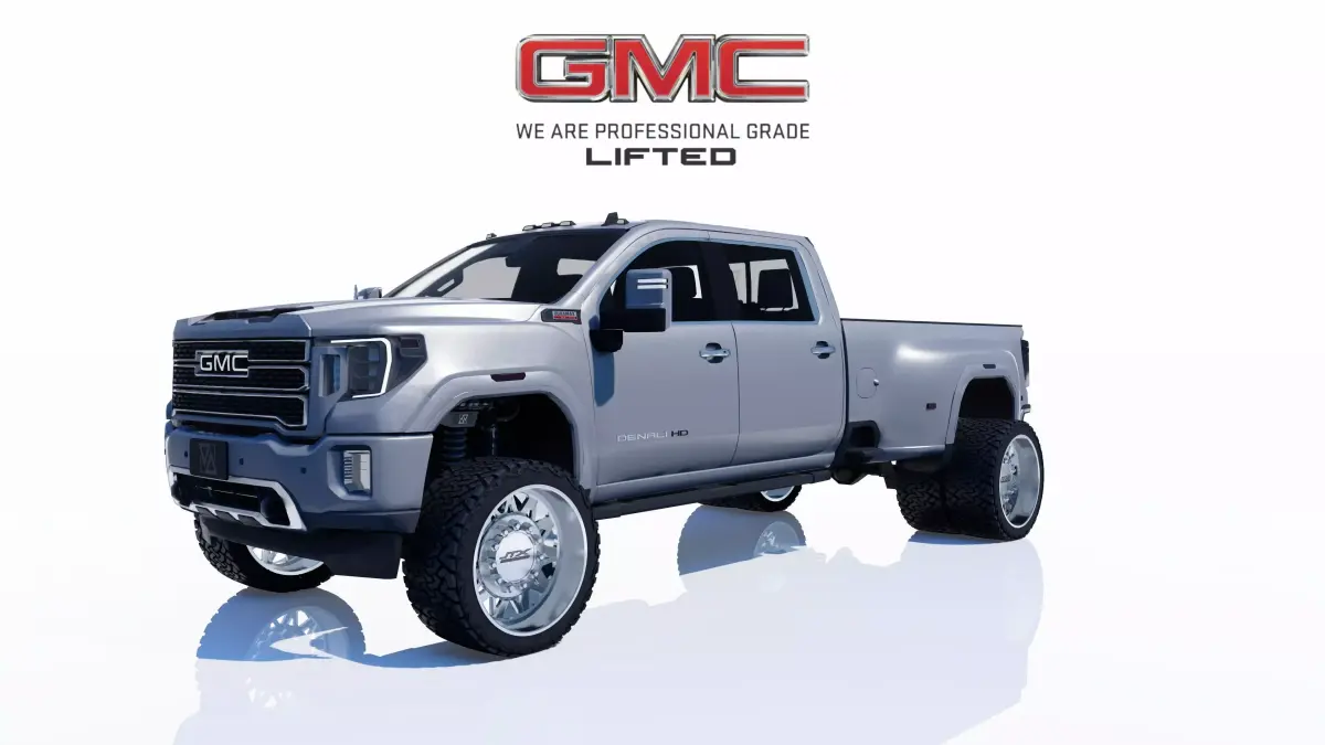 Pickup GMC Sierra 3500 HD Denali Dually with Interior  3D model