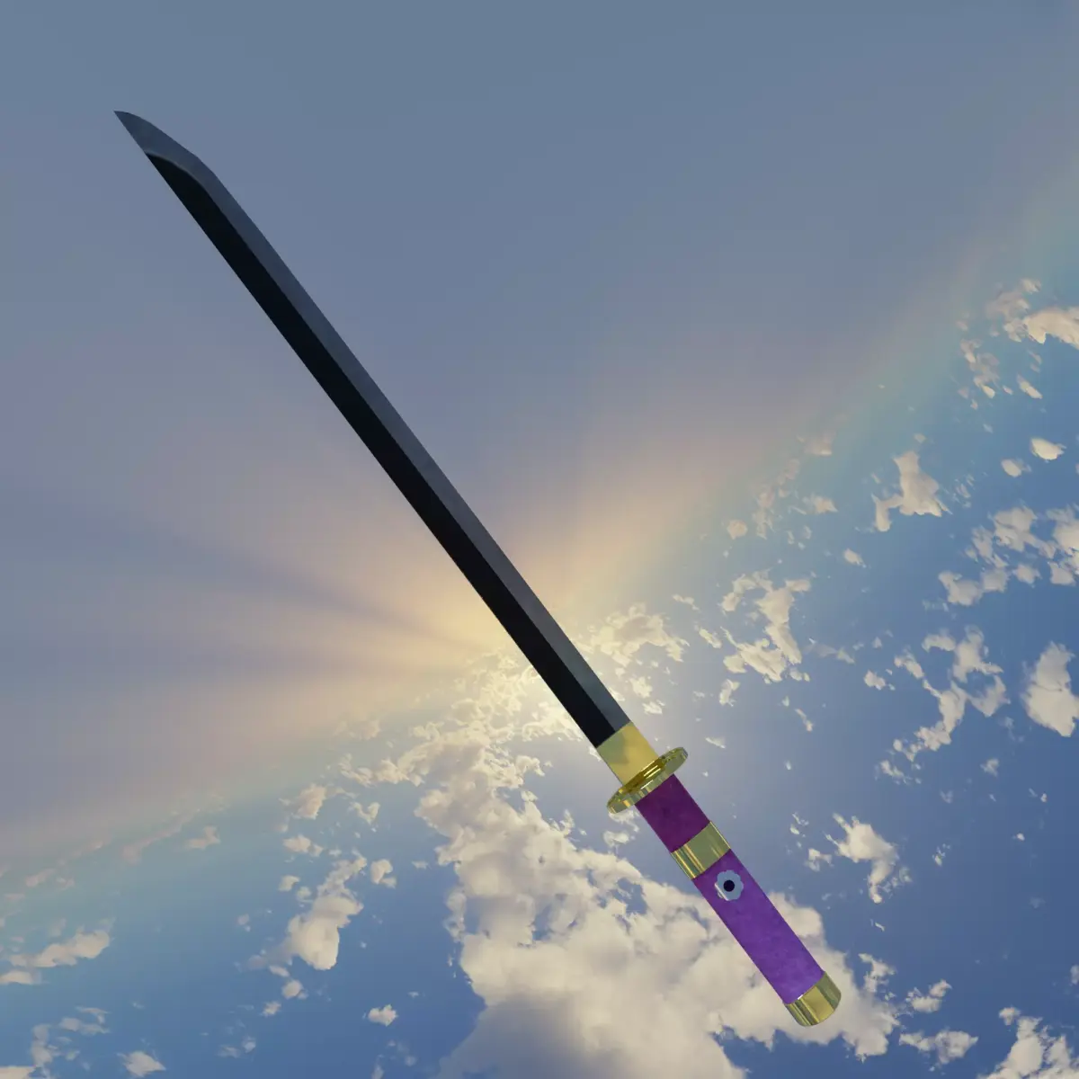 Zoro Enma Sword 3D Model Free low-poly 3D model