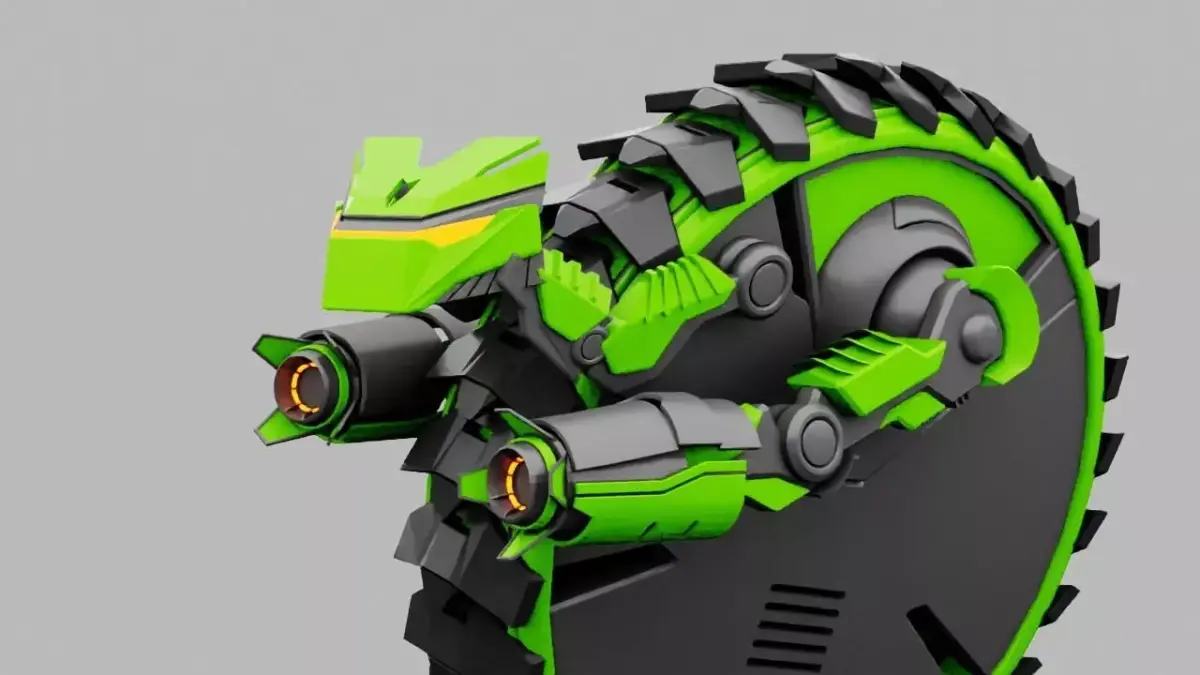 DRAGON BOT rigged - animated 3D model