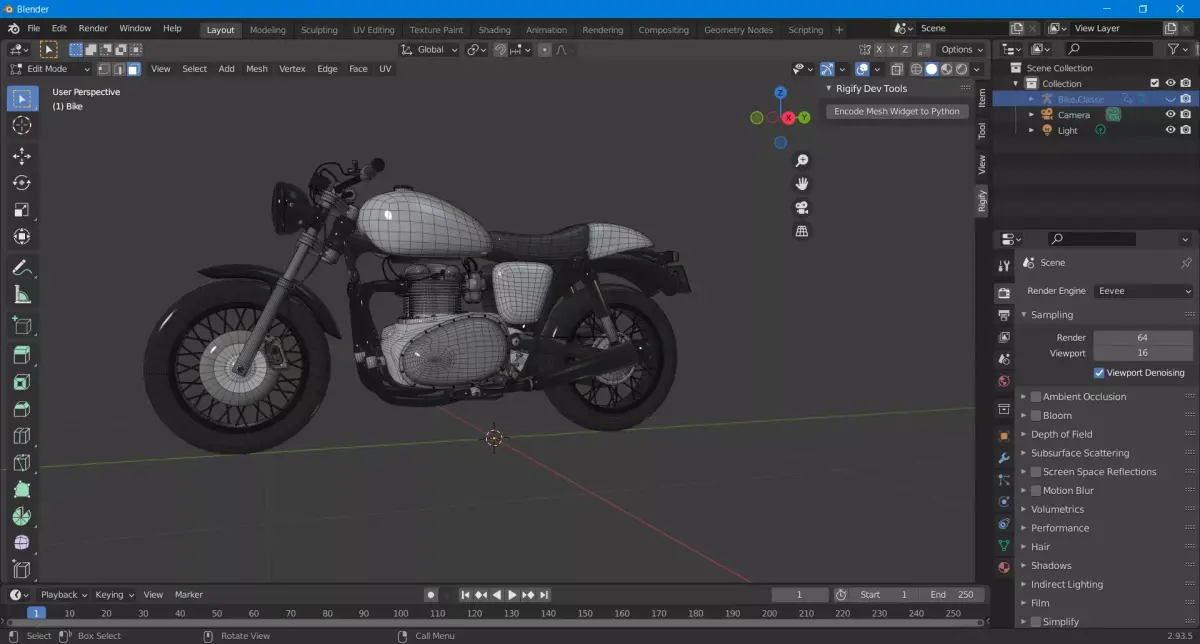 Classic Hybrid Motorcycle 3D model
