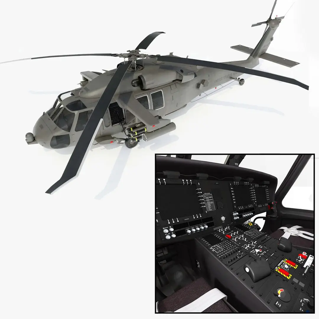 UH-60M Battlehawk with nice interior 3D model