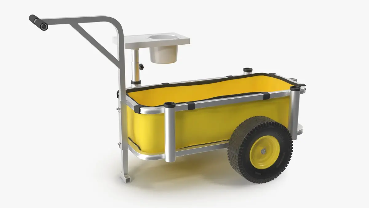 Beach Fishing Cart 3D Model