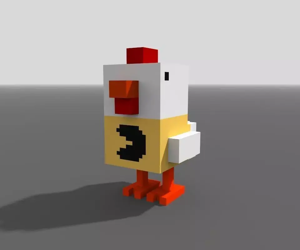Voxel Pac Chicken Low-poly 3D model
