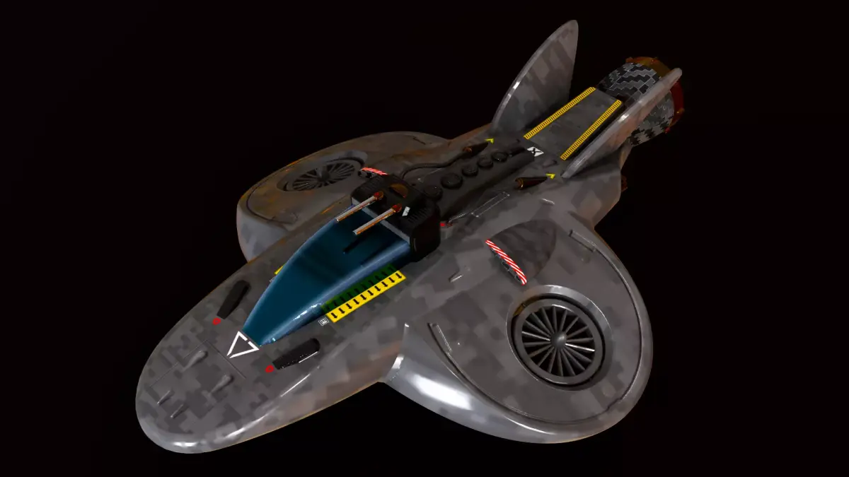Sci Fi Shooter Spaceship Low-poly 3D model