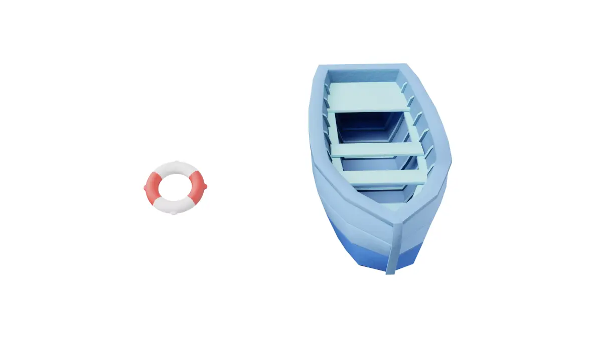 Cartoon boat Free low-poly 3D model