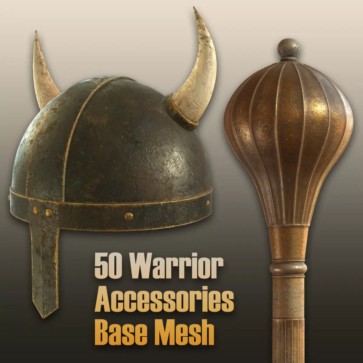 50 Warrior Accessories Base Mesh 3D model