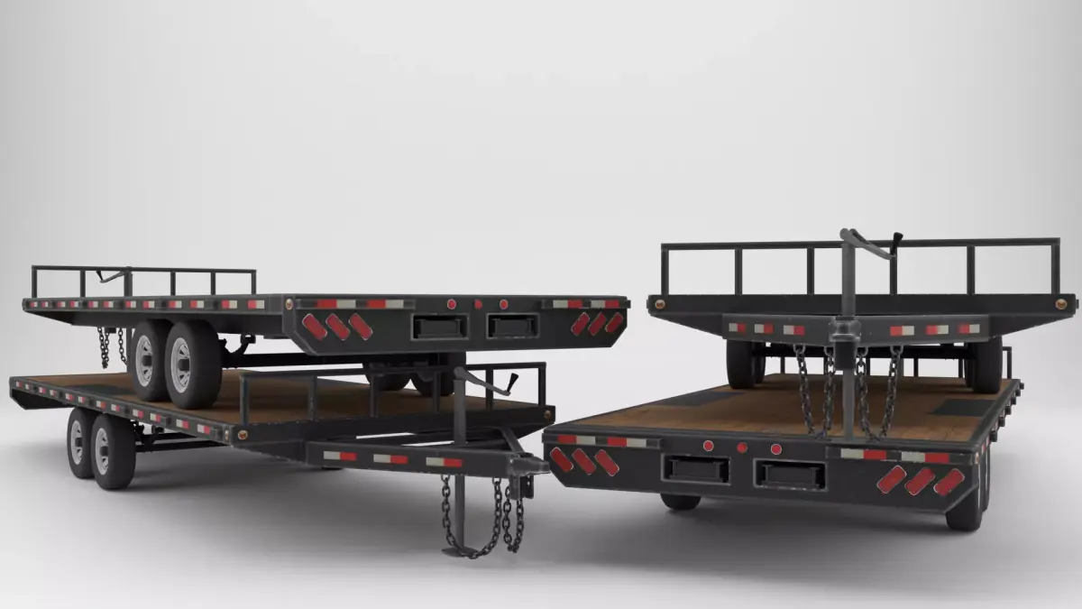 32FT BUMPER PULL TRAILER 3D model