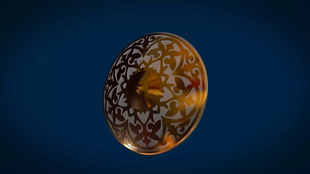 SHIELD ornate gold disc 3D model