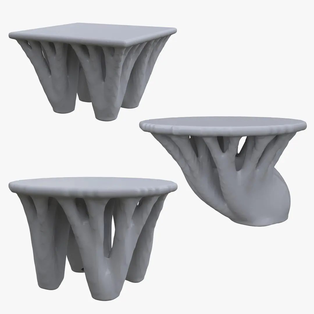 Organic Topological Tree-Like Tables 3D model