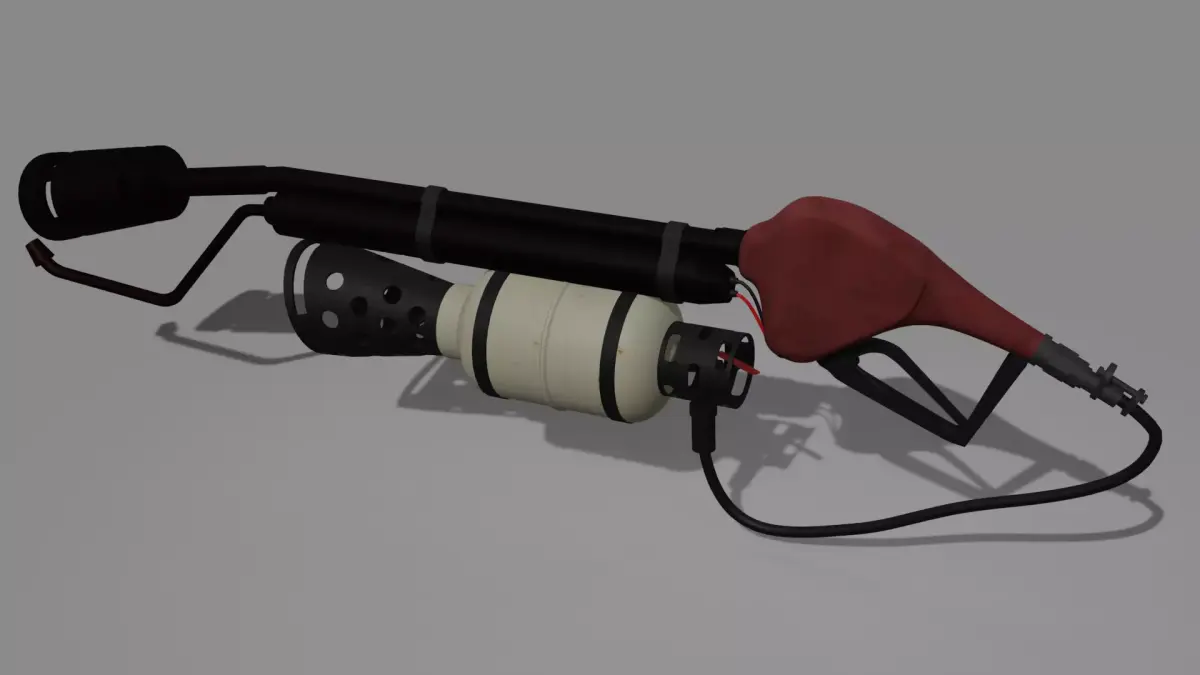 Flame thrower 001 Low-poly 3D model