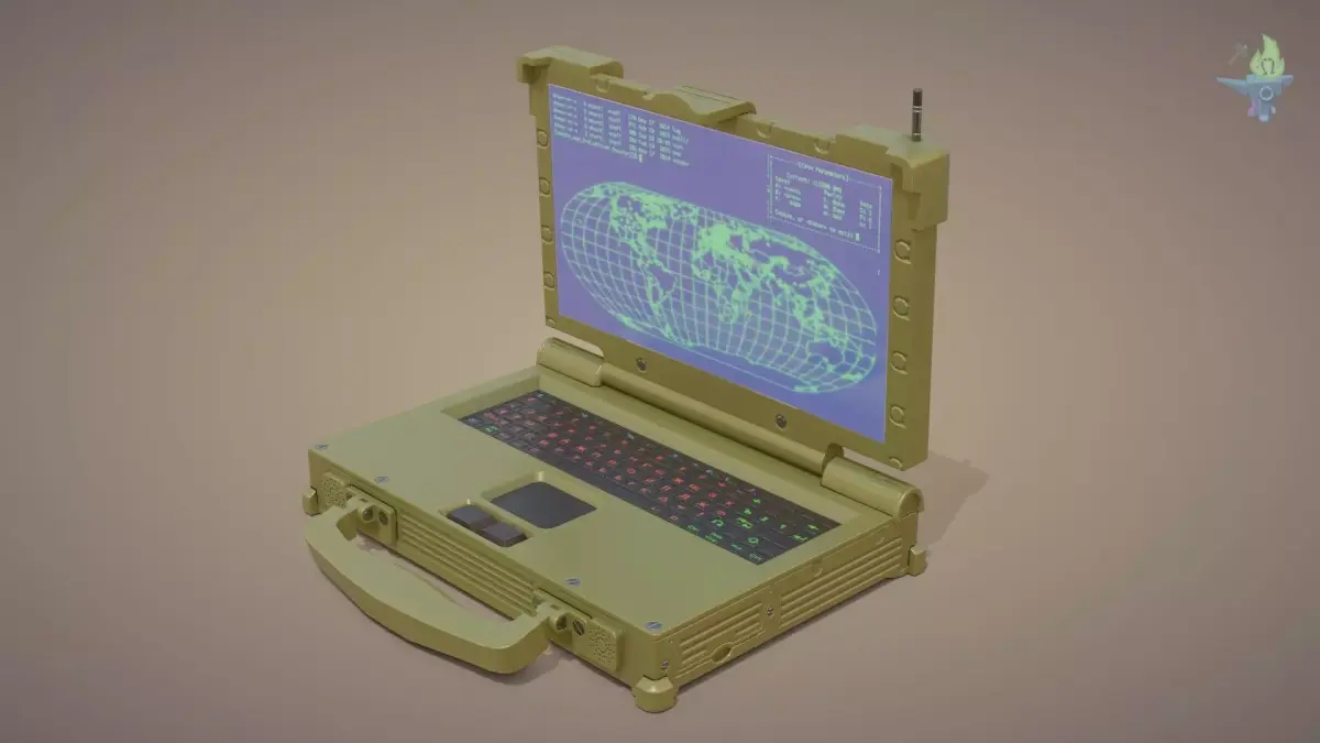 Tactical Laptop Low-poly 3D model
