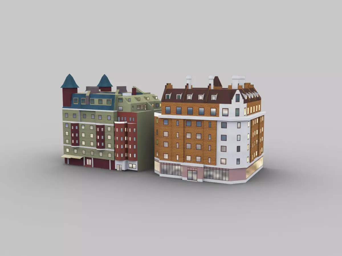 Luxury apartments Pack 1 Low-poly 3D model