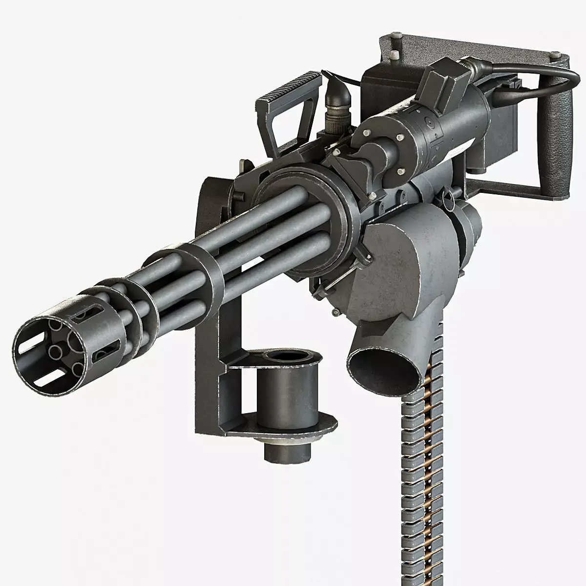 M134 machinegun Low-poly 3D model