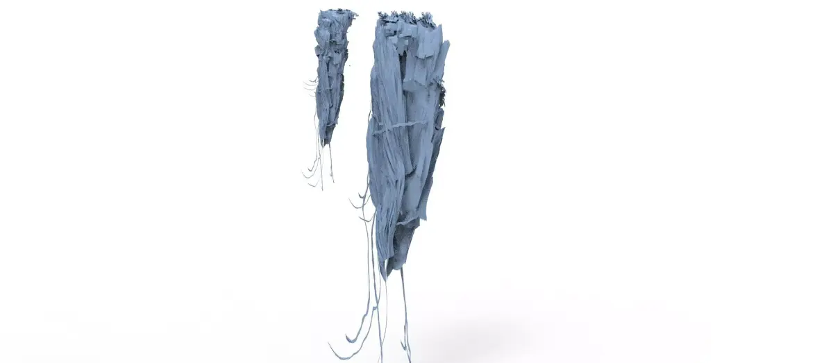 floating Asian mountain 1 Low-poly 3D model