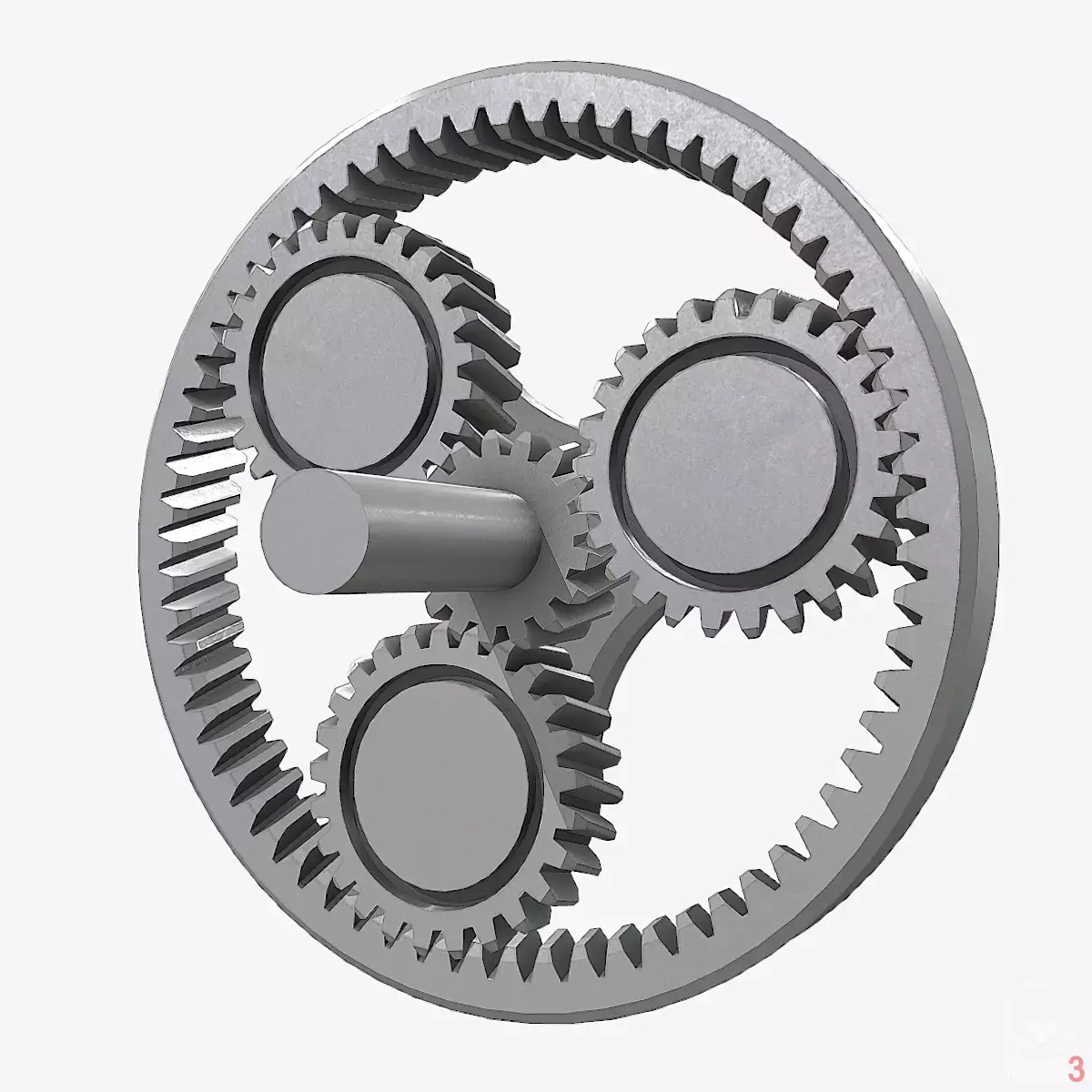Planetary gear Low-poly 3D model