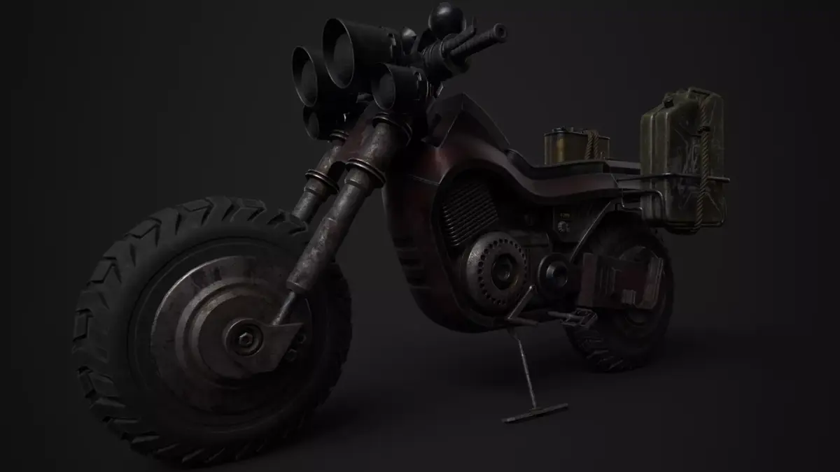 Military Pitbike Low-poly 3D model