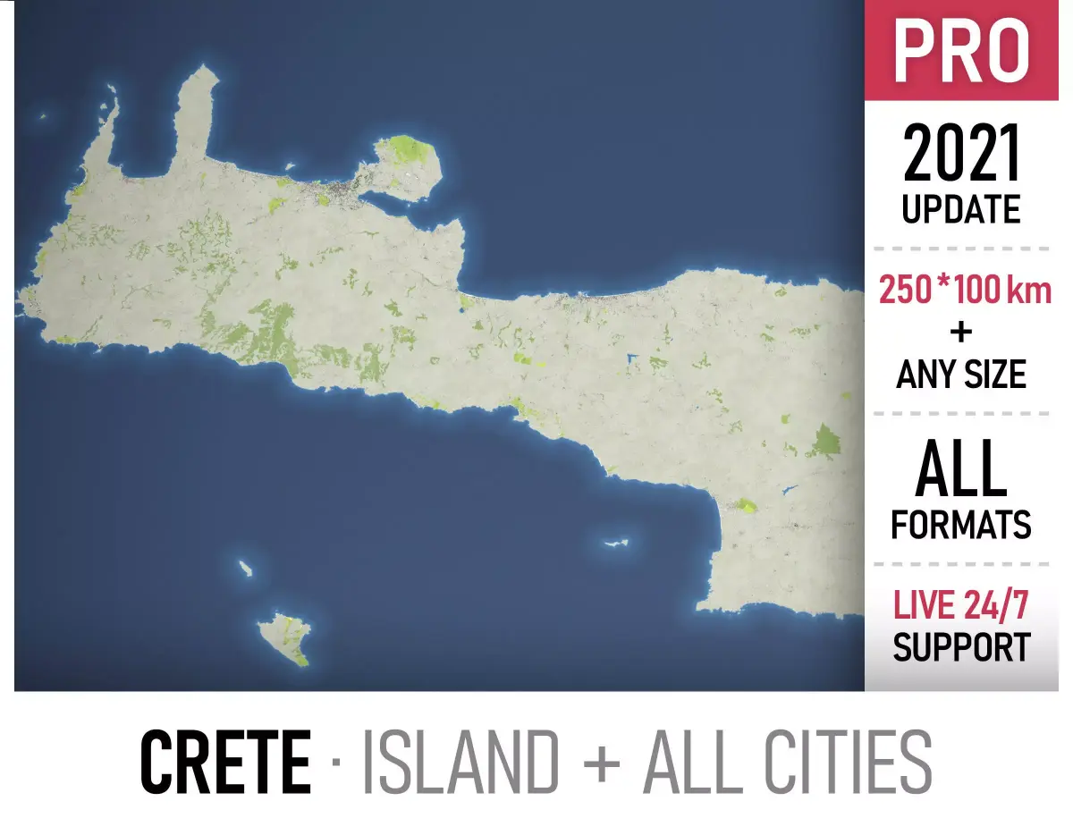 Crete Island Low-poly 3D model