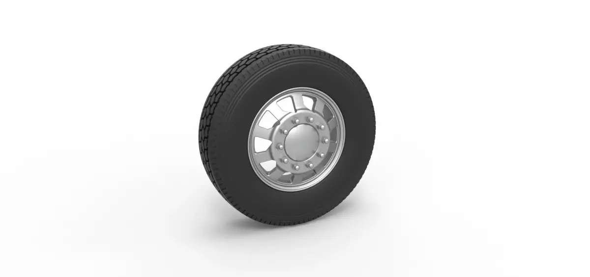 Front custom wheel of semi truck Version 18 Scale 1 to 25 3D print model