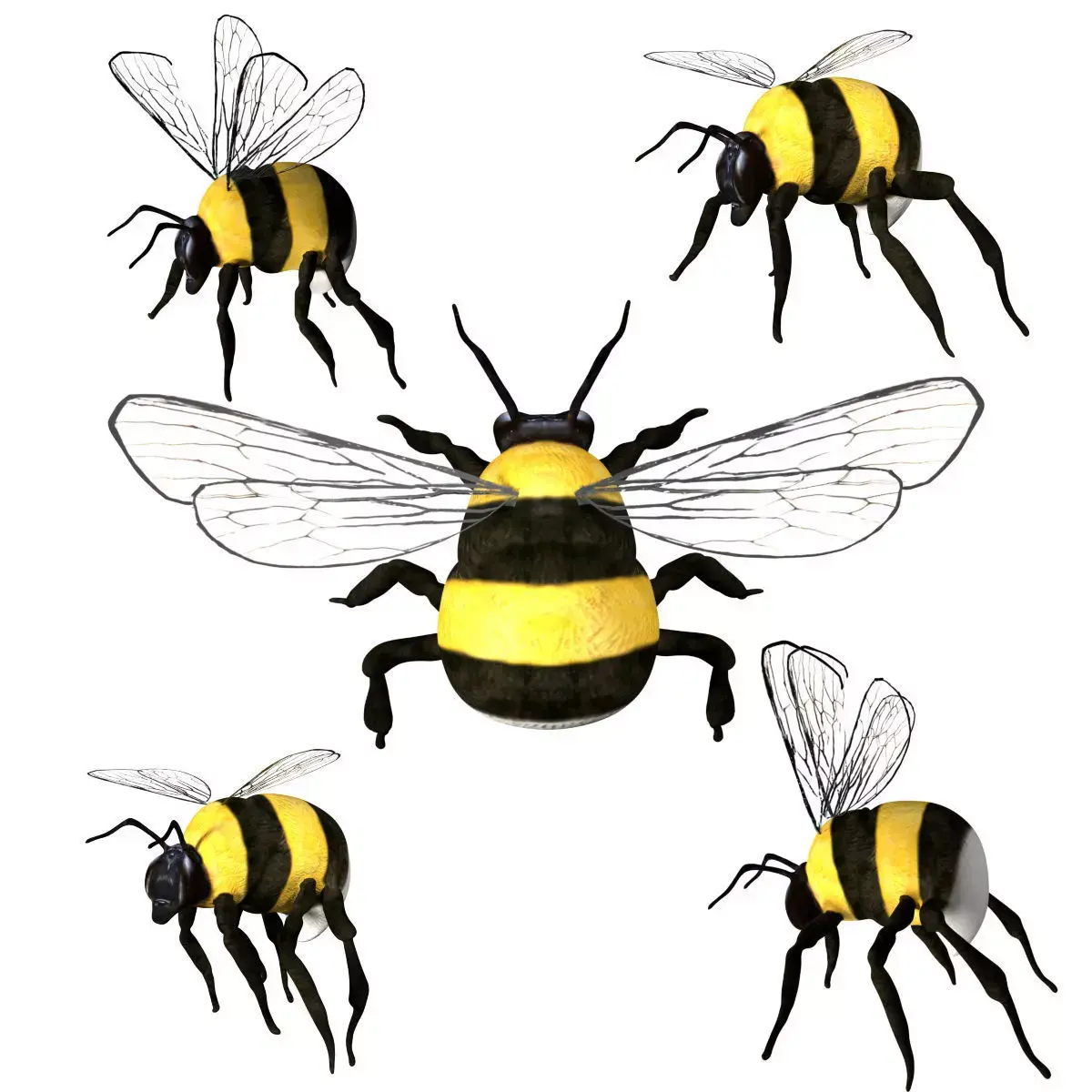 Bumblebee bee Low-poly 3D model