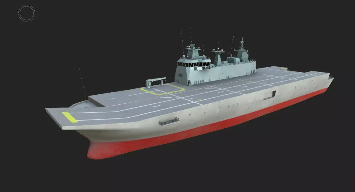 TCG ANADOLU TURKISH LANDING HELICOPTER DOCK NAVY FLAGSHIP  Low-poly 3D model